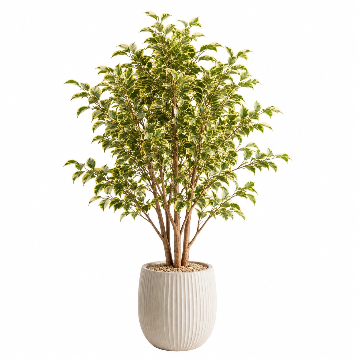Plante artificielle ficus 180 cm feuillage textile vert panaché décoration intérieure