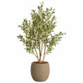 Arbre artificiel olivier 180 cm vert en pot décoratif pour intérieur