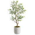 Arbre artificiel 180 cm feuillage vert en plastique avec pot gris décoratif intérieur