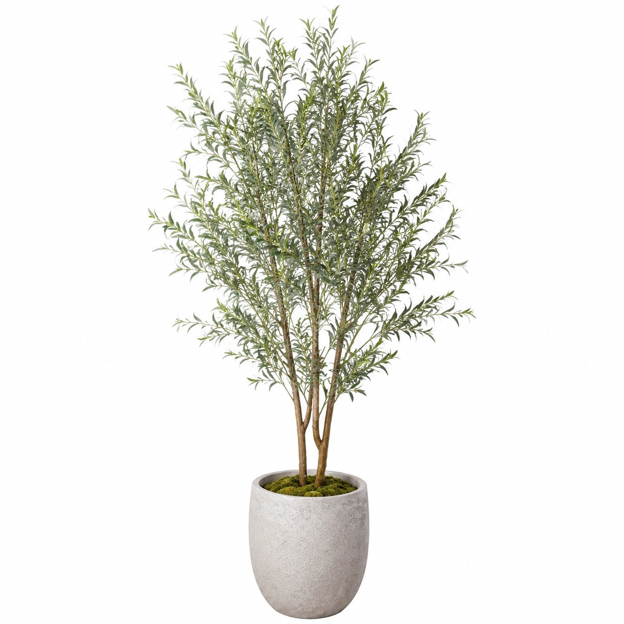Arbre artificiel 180 cm feuillage vert en plastique avec pot décoratif style naturel intérieur