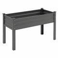 Jardinière surélevée 120 x 60 x 80 cm en acier gris anthracite pour culture extérieure