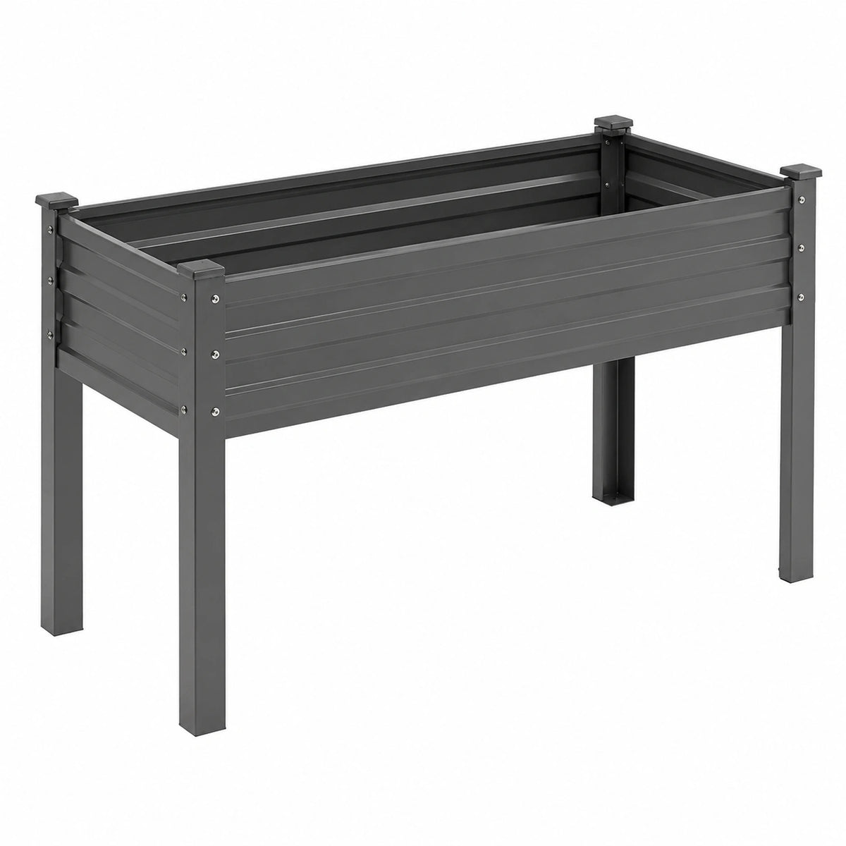 Jardinière surélevée 120 x 60 x 80 cm en acier gris anthracite pour culture extérieure