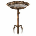 Bain d oiseaux sur piquet Ø 36 cm hauteur 100 cm en métal bronze réglable pour jardin
