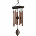 Carillon éolien 80 cm en métal et bois brun style rustique à suspendre