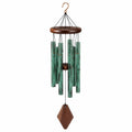 Carillon éolien 100 cm en métal et bois vert patiné suspension décorative