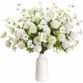 Composition florale artificielle en pot 85 cm fleurs synthétiques blanc vert décoration intérieure