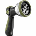 Pistolet d'arrosage 20 cm en plastique et métal vert noir à 8 jets réglables