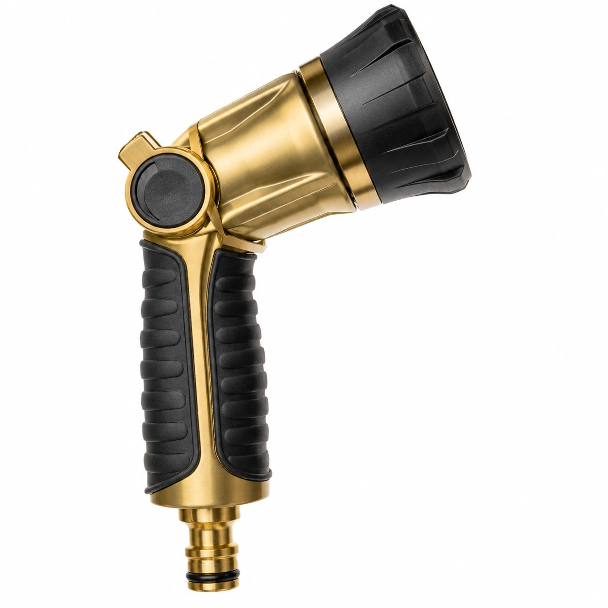 Pistolet d'arrosage 19 cm en métal doré et plastique noir à jet réglable
