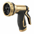 Pistolet d'arrosage 20 x 15 cm en plastique ABS noir et doré à jet réglable