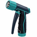 Pistolet d'arrosage 19.00 x 14.00 cm en plastique noir et turquoise à jet réglable pour jardin